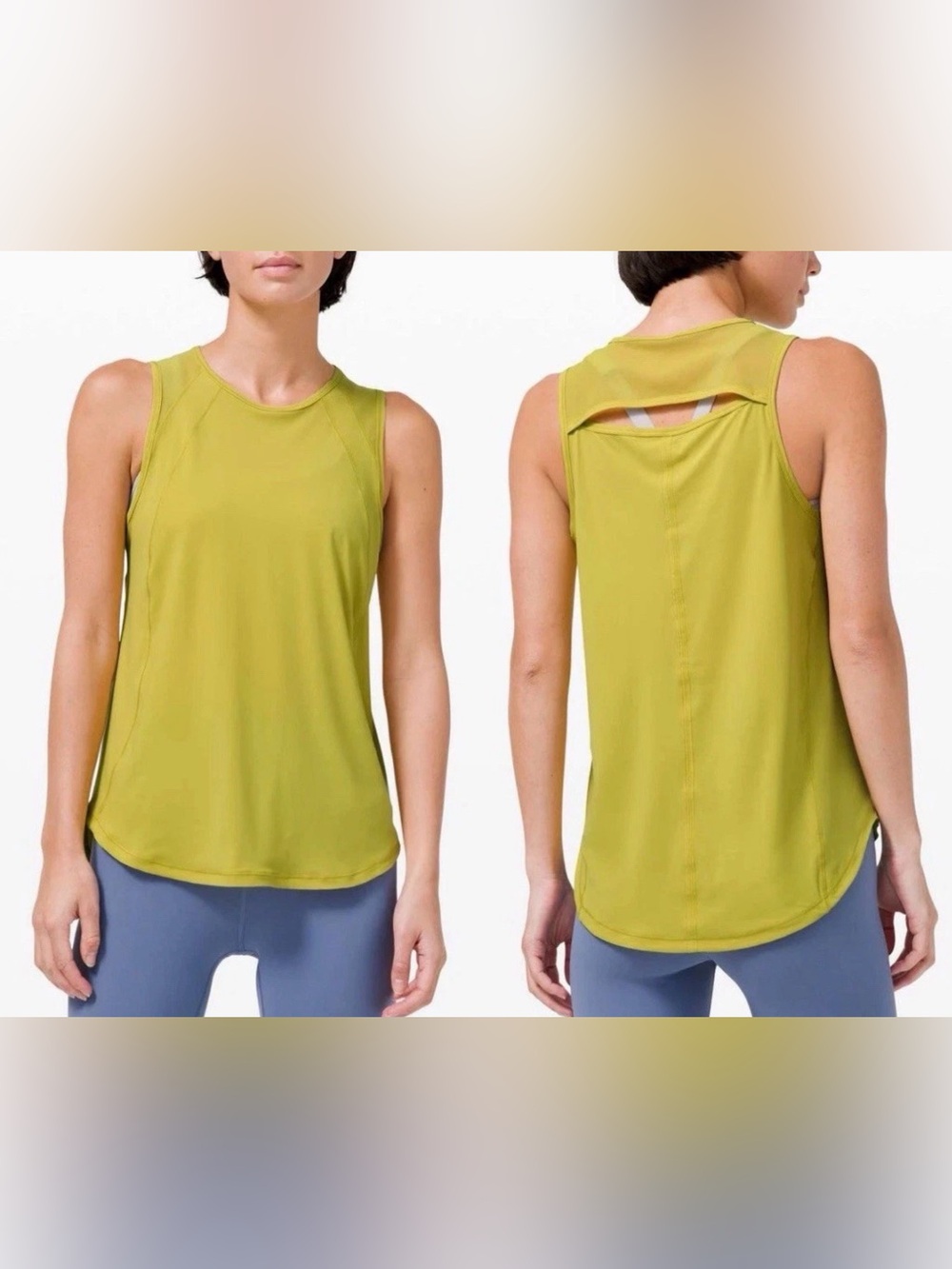 Lululemon Sculpt Tank Top Sleeveless Women’s Size 6 Yellow Activewear Gym Yoga